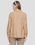 Cardinal Girl Stripes Women's Casual Shirt
