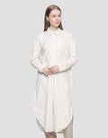 Cardinal Girl Stripe Print Kemeja Tunik Wanita