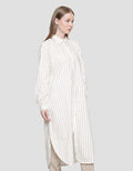 Cardinal Girl Stripe Print Kemeja Tunik Wanita
