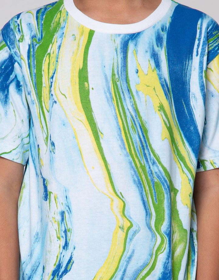 Nevada Short Sleeve T-Shirt Print Ocean Marble
