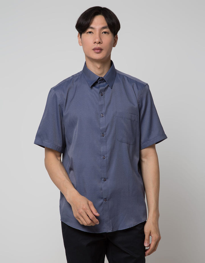 Cole Short Sleeve Shirt Regular Texture Diagonal