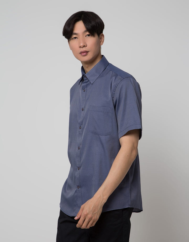 Cole Short Sleeve Shirt Regular Texture Diagonal