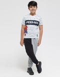 Marvel Short Sleeve T-Shirt Print Spiderman Jongkok Splash