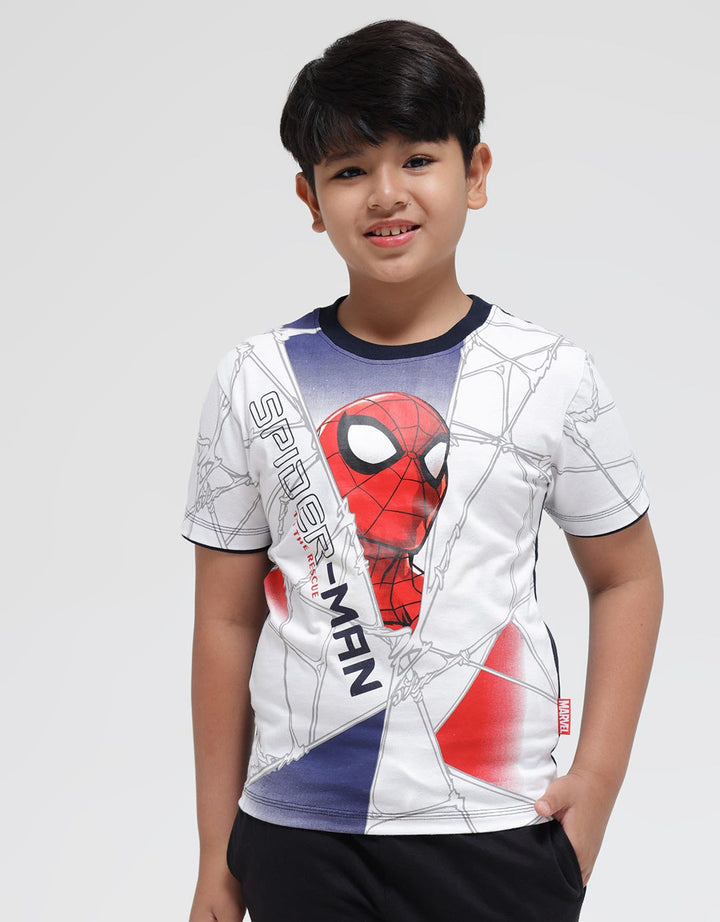 Marvel Short Sleeve T-Shirt Print Spiderman Head Jaring Ombre