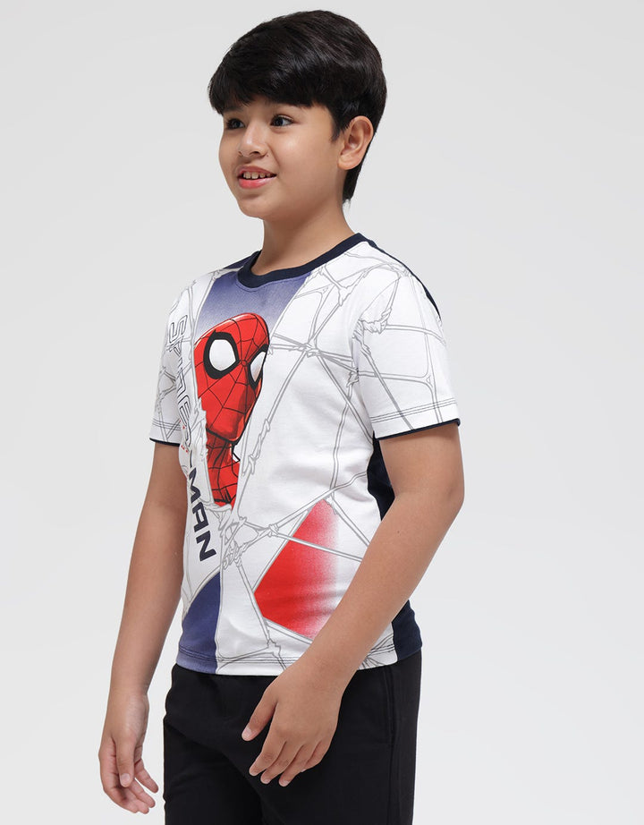 Marvel Short Sleeve T-Shirt Print Spiderman Head Jaring Ombre