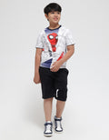 Marvel Short Sleeve T-Shirt Print Spiderman Head Jaring Ombre