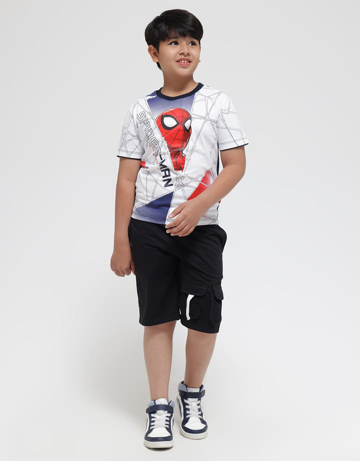 Marvel Short Sleeve T-Shirt Print Spiderman Head Jaring Ombre