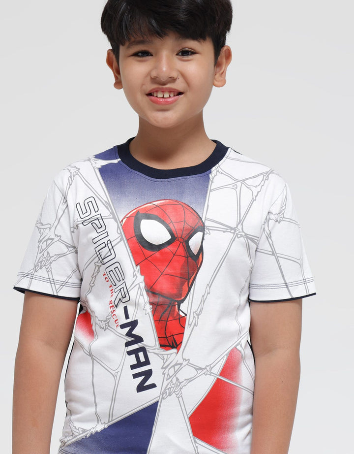 Marvel Short Sleeve T-Shirt Print Spiderman Head Jaring Ombre