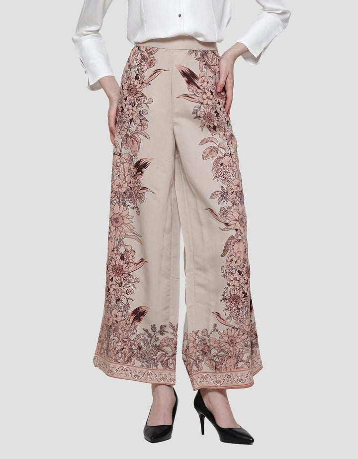 Cardinal Femme Floral Pallazo Celana Wanita