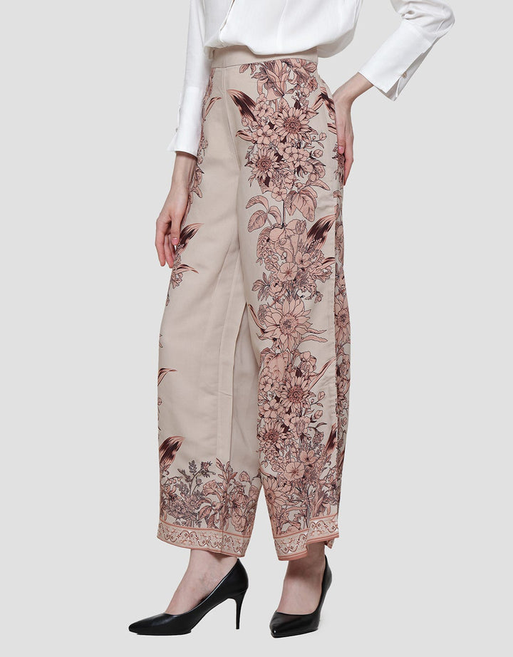 Cardinal Femme Floral Pallazo Celana Wanita