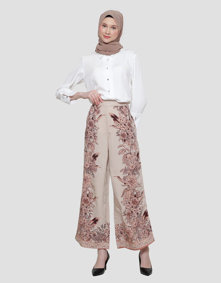 Cardinal Femme Floral Pallazo Celana Wanita