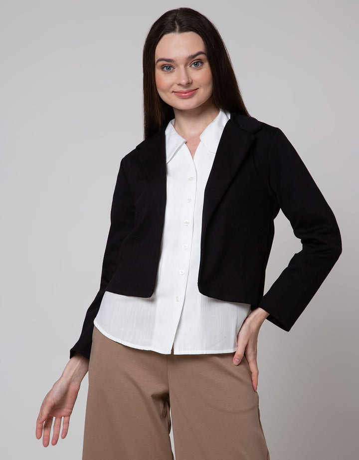 Connexion Blazer Long Sleeve Crop Ponte
