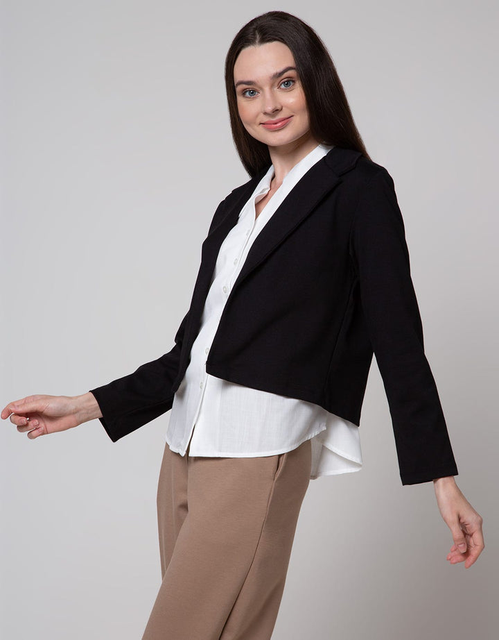 Connexion Blazer Long Sleeve Crop Ponte