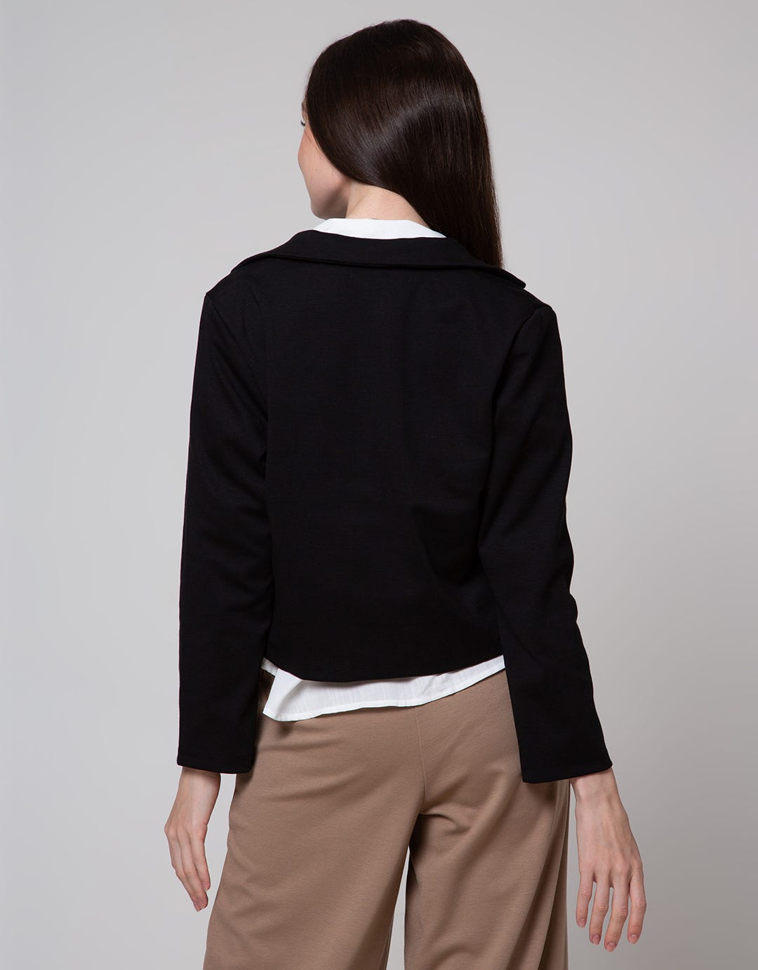 Connexion Blazer Long Sleeve Crop Ponte