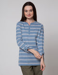 Connexion Henley V Stripe Kaos Wanita