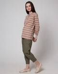 Connexion Henley V Stripe Kaos Wanita