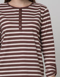 Connexion Henley Stripe Kaos Wanita