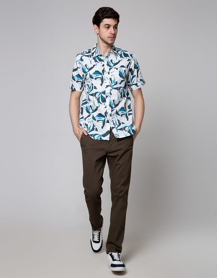 Walrus Abstract Print Kemeja Pria