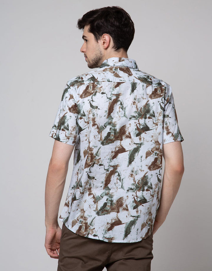 Walrus Abstract Print Kemeja Pria