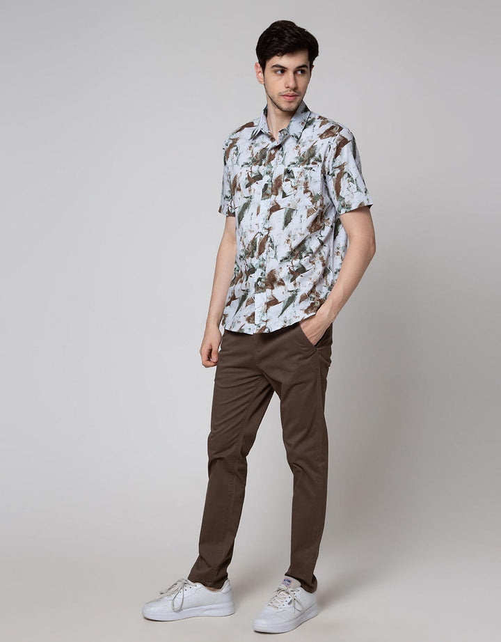Walrus Abstract Print Kemeja Pria