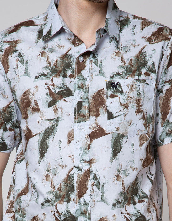 Walrus Abstract Print Kemeja Pria