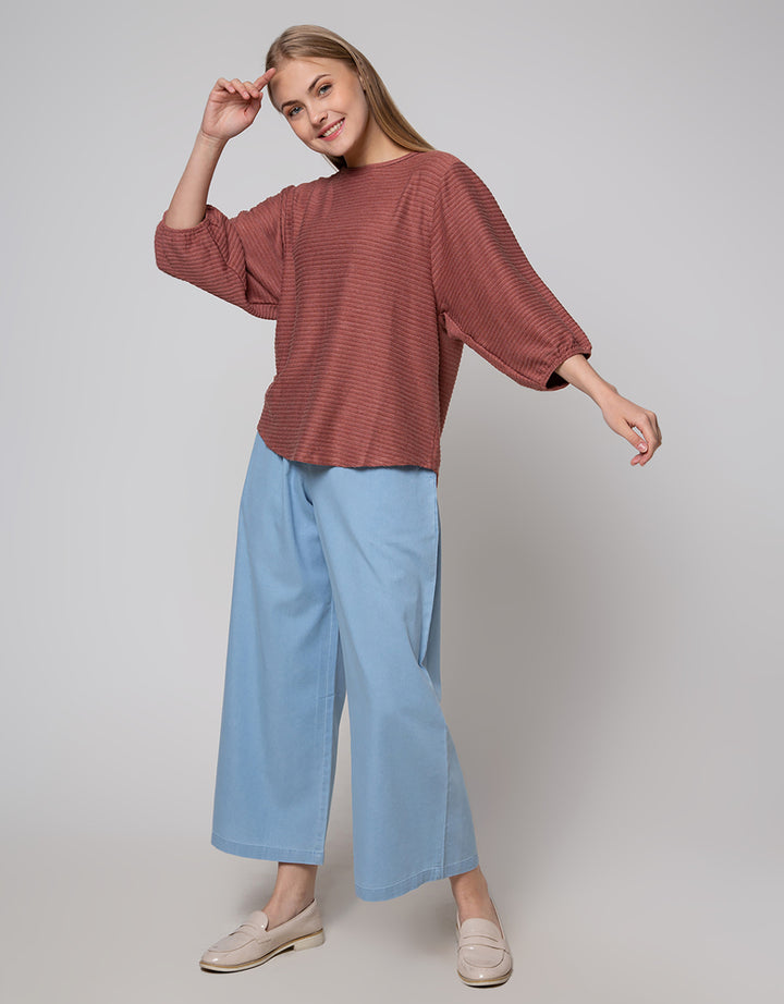 St. Yves Stripy Texture Knit Women's 7/8 T-Shirt