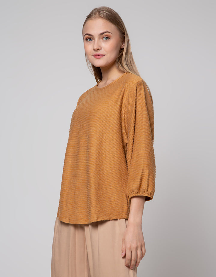 St. Yves Stripy Texture Knit Women's 7/8 T-Shirt