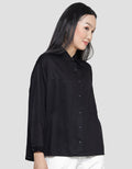 Nevada Woven 1 Button Rayon Kemeja Lengan Panjang Wanita
