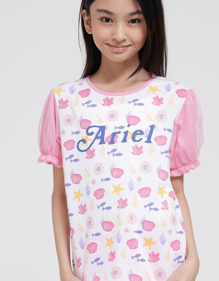 Disney Short Sleeve T-Shirt Fullprint Princess Little Mermaid