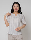 St. Yves Printed Rayon Lace Blouse Wanita