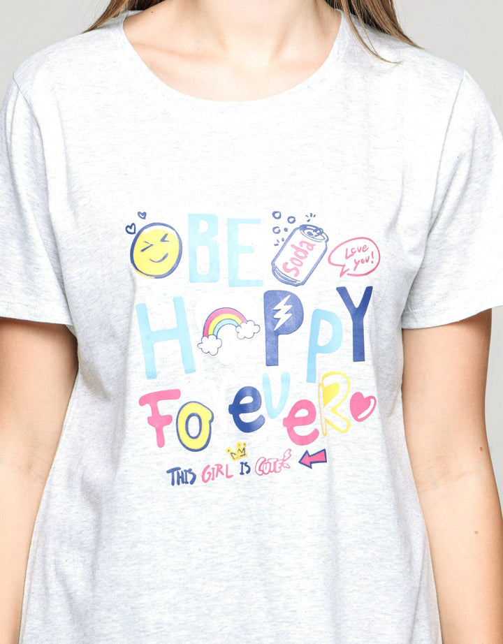 Nevada Happy Forever Kaos Casual Wanita
