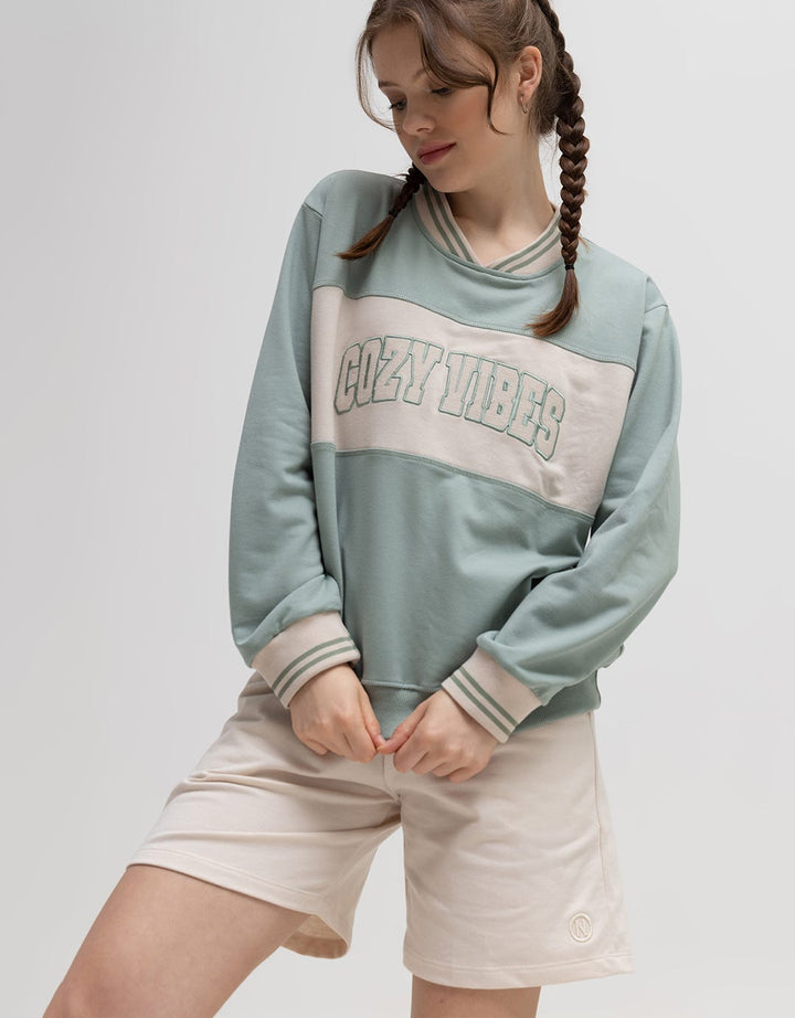 Nevada Sweatshirt Solid C And S V Neck Cozy Vibes