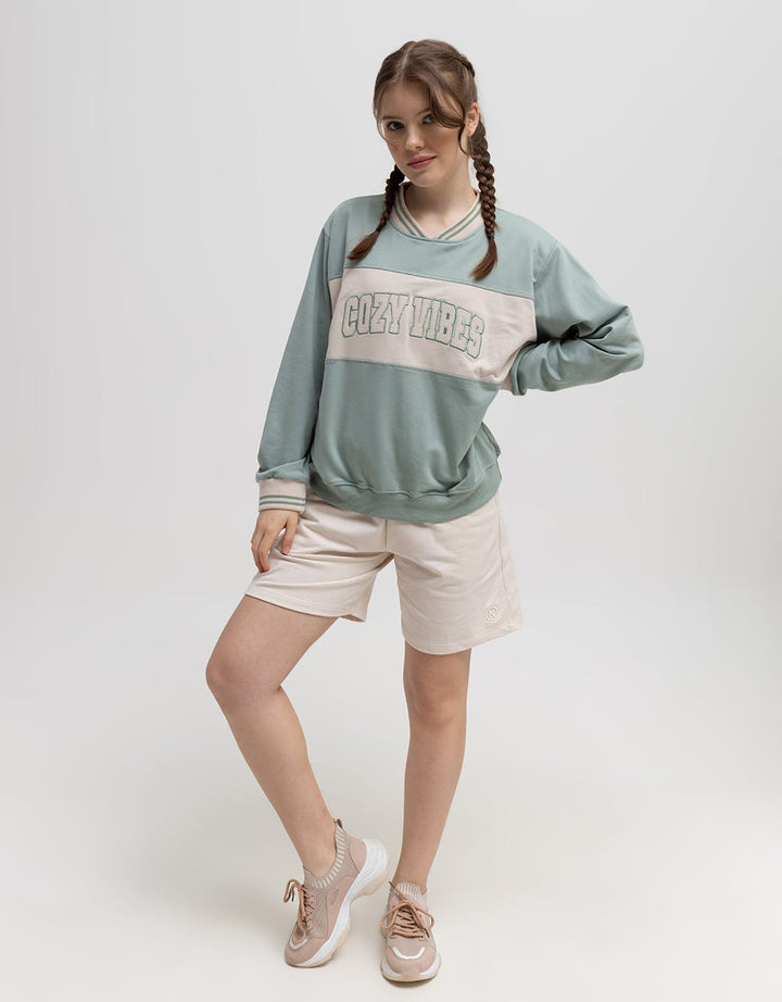 Nevada Sweatshirt Solid C And S V Neck Cozy Vibes