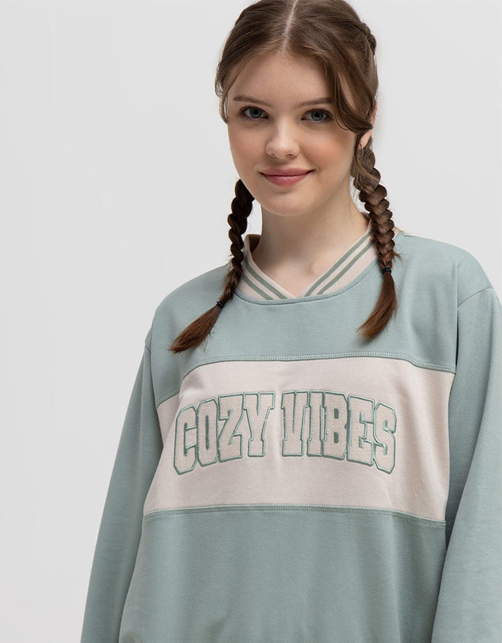 Nevada Sweatshirt Solid C And S V Neck Cozy Vibes