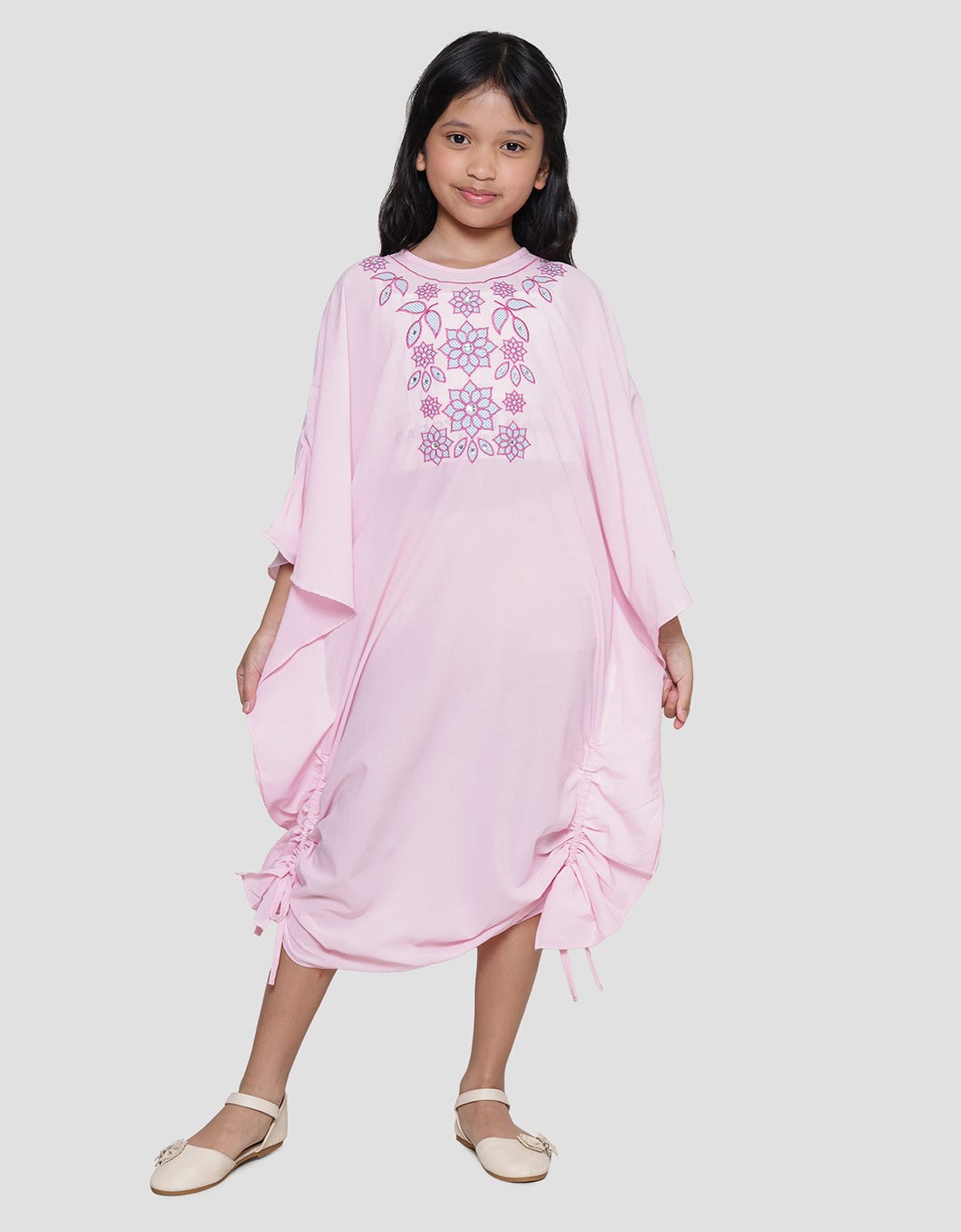Donita Flower Dress Kaftan Anak Perempuan