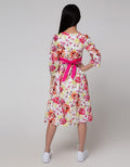 Donita Printed Flower Dress Muslim Anak Perempuan