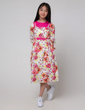 Donita Printed Flower Dress Muslim Anak Perempuan