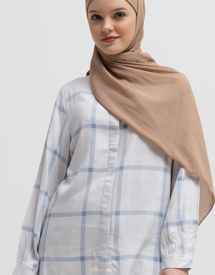 Annisa Long Sleeve Shirt Basic Shanghai Collar Check Print