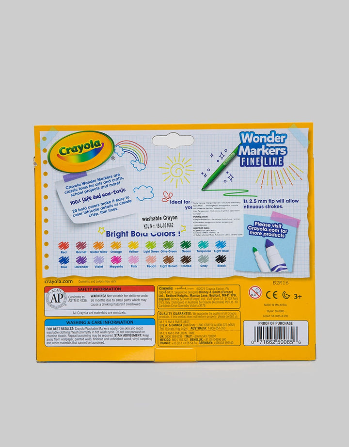 Bandai Crayola 20 Colors Wonder Markers