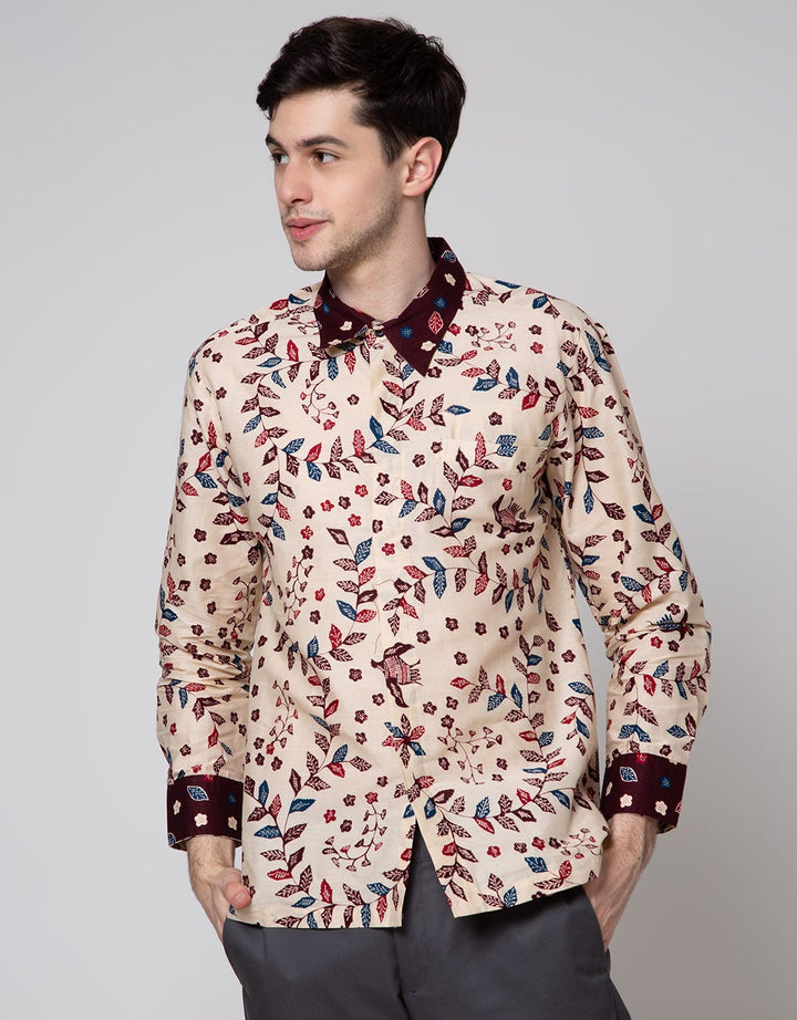 Arjuna Weda Kemeja Batik Rambat Daun Pria