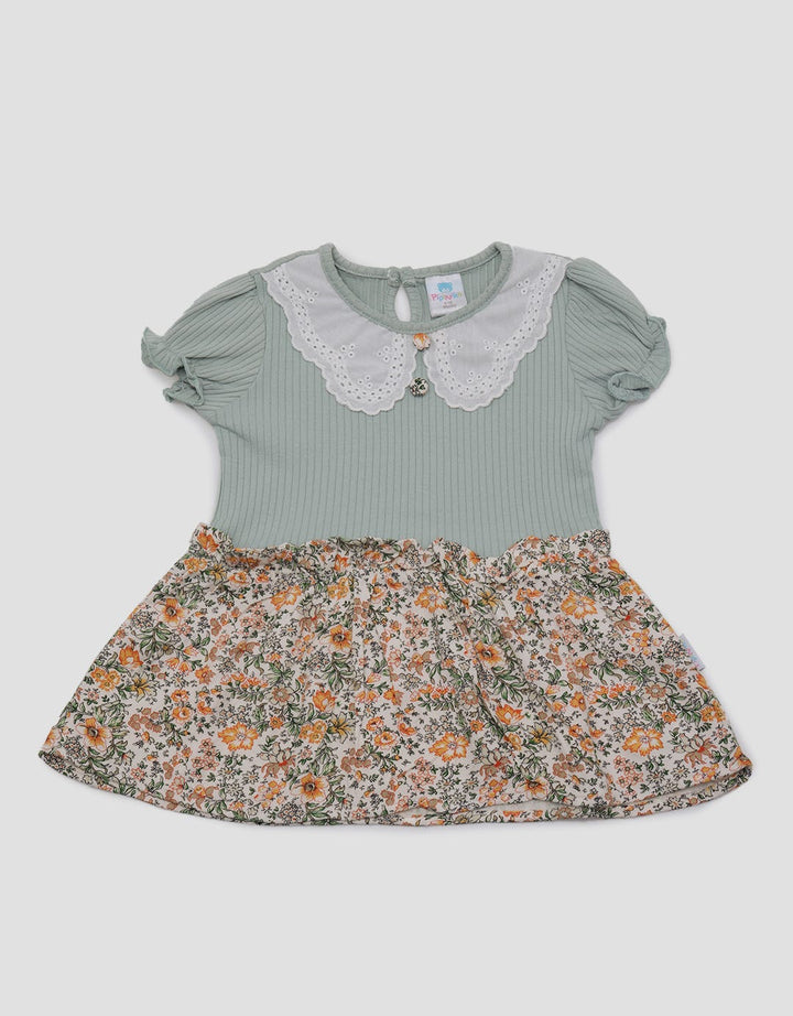 Pipiniko Woven Combi Print Dress Anak Perempuan