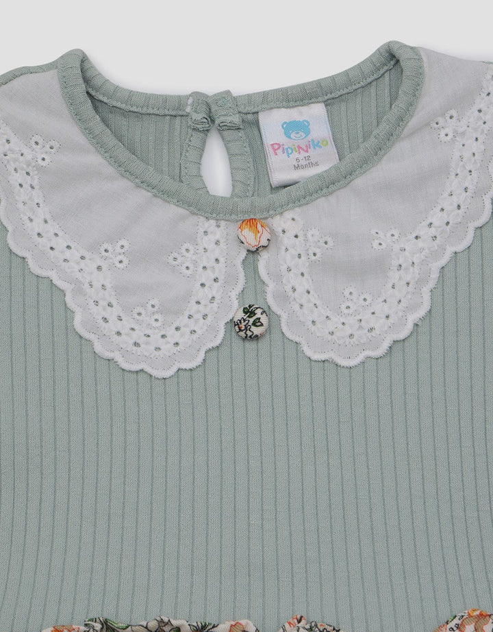 Pipiniko Woven Combi Print Dress Anak Perempuan