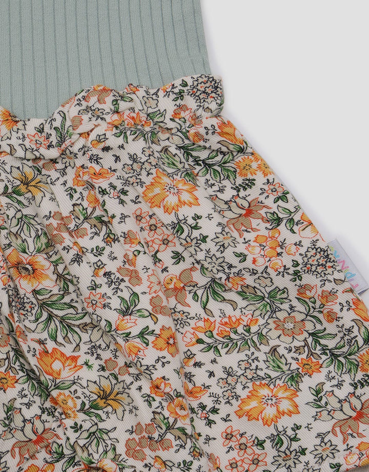 Pipiniko Woven Combi Print Dress Anak Perempuan