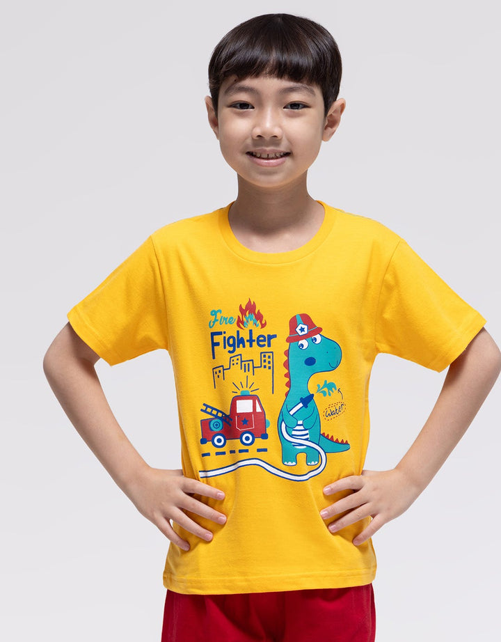 Little M Short Sleeve T-Shirt Best Buy Dino Fireman