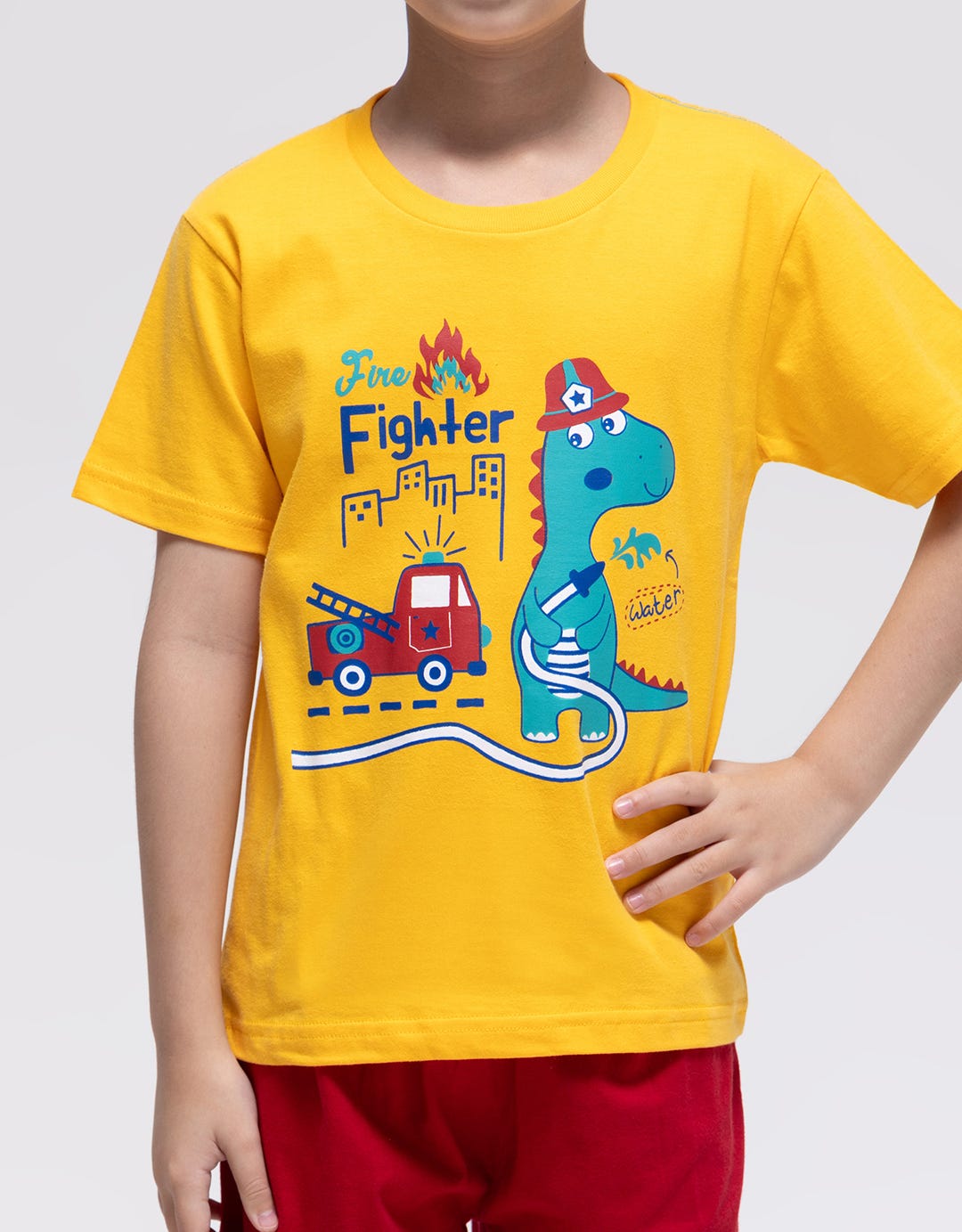 Little M Short Sleeve T-Shirt Best Buy Dino Fireman