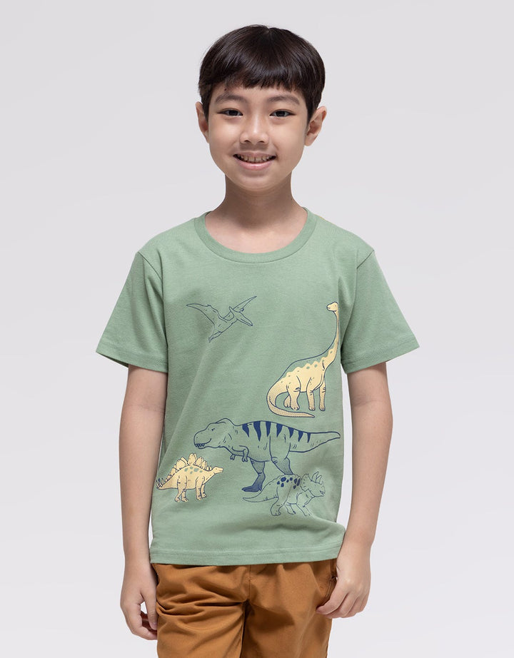 Little M Short Sleeve T-Shirt Dino Family