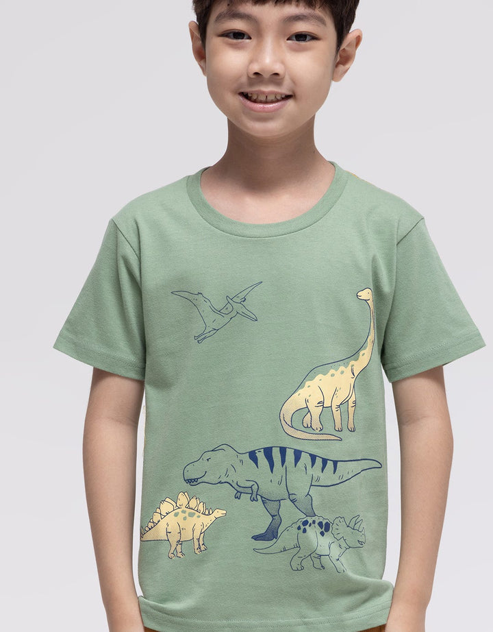 Little M Short Sleeve T-Shirt Dino Family