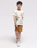 Little M Dino Rawr Print Kaos Anak Laki-laki