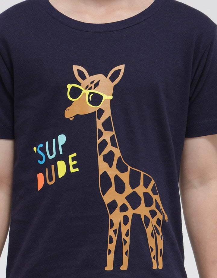 Little M Short Sleeve T-Shirt Print Giraffe