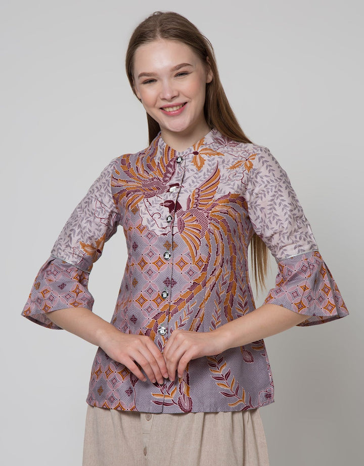 Arjuna Weda Twin Peacock Batik Blouse for Women